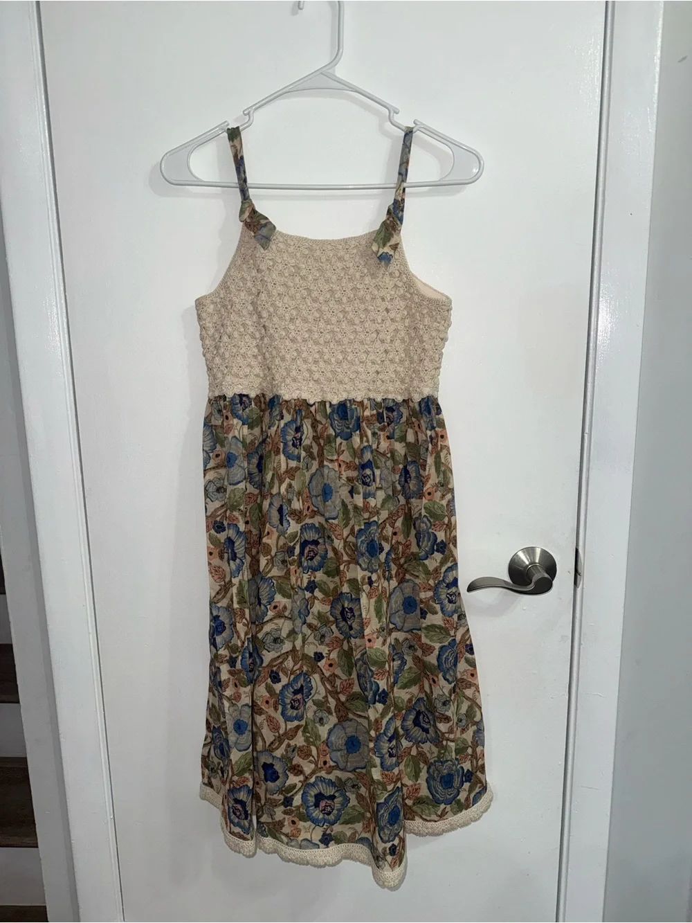 Zimmermann Girl's Junie Crochet Top Woven Dress Size 12 $265